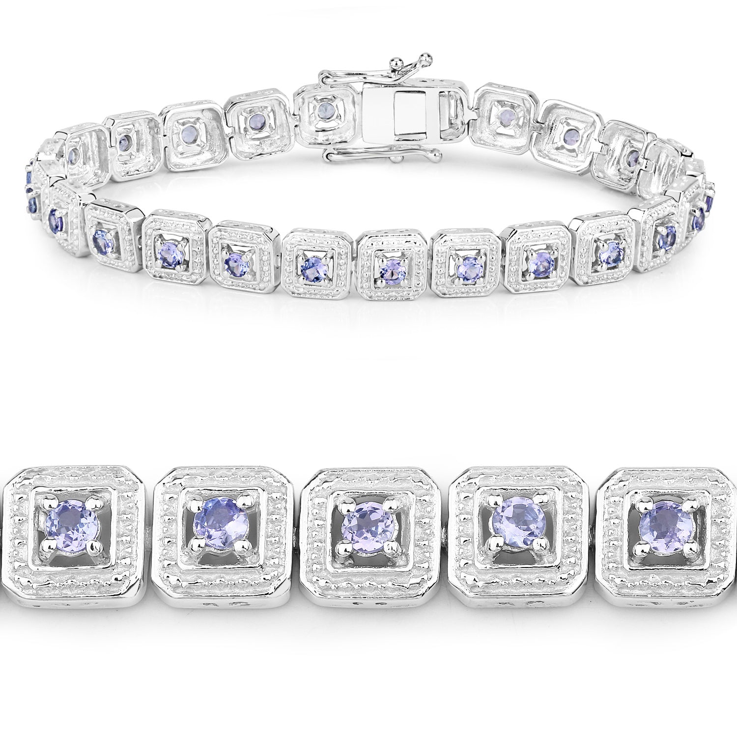 Tanzanite Tennis Bracelet 2.38 Carats Sterling Silver