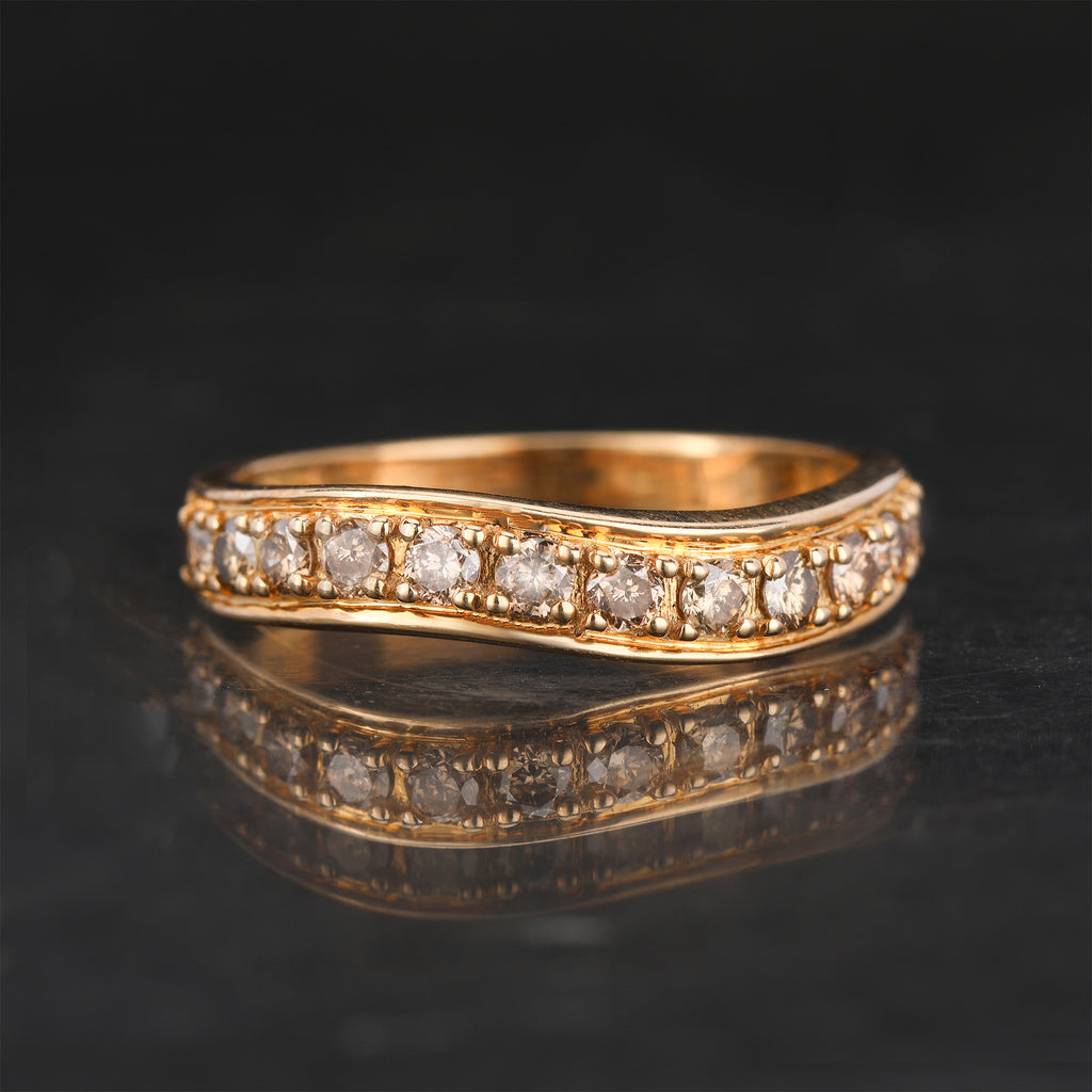 Champagne Diamond Ring 0.53 Carats 9K Yellow Gold