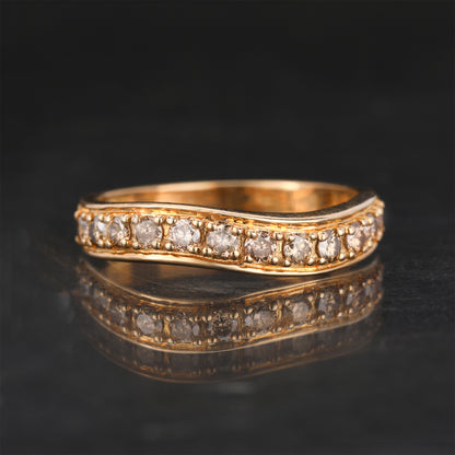 Champagne Diamond Ring 0.53 Carats 9K Yellow Gold