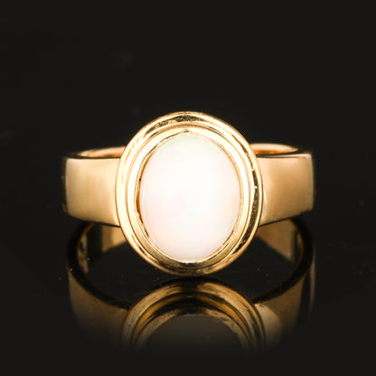 Natural Ethiopian Opal Ring 1.69 Carats Gold Plated Silver