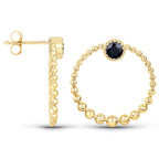 Blue Sapphire Earrings 0.36 Carats 10K Yellow Gold