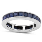 Blue Sapphire Ring 3.1 Carats Sterling Silver