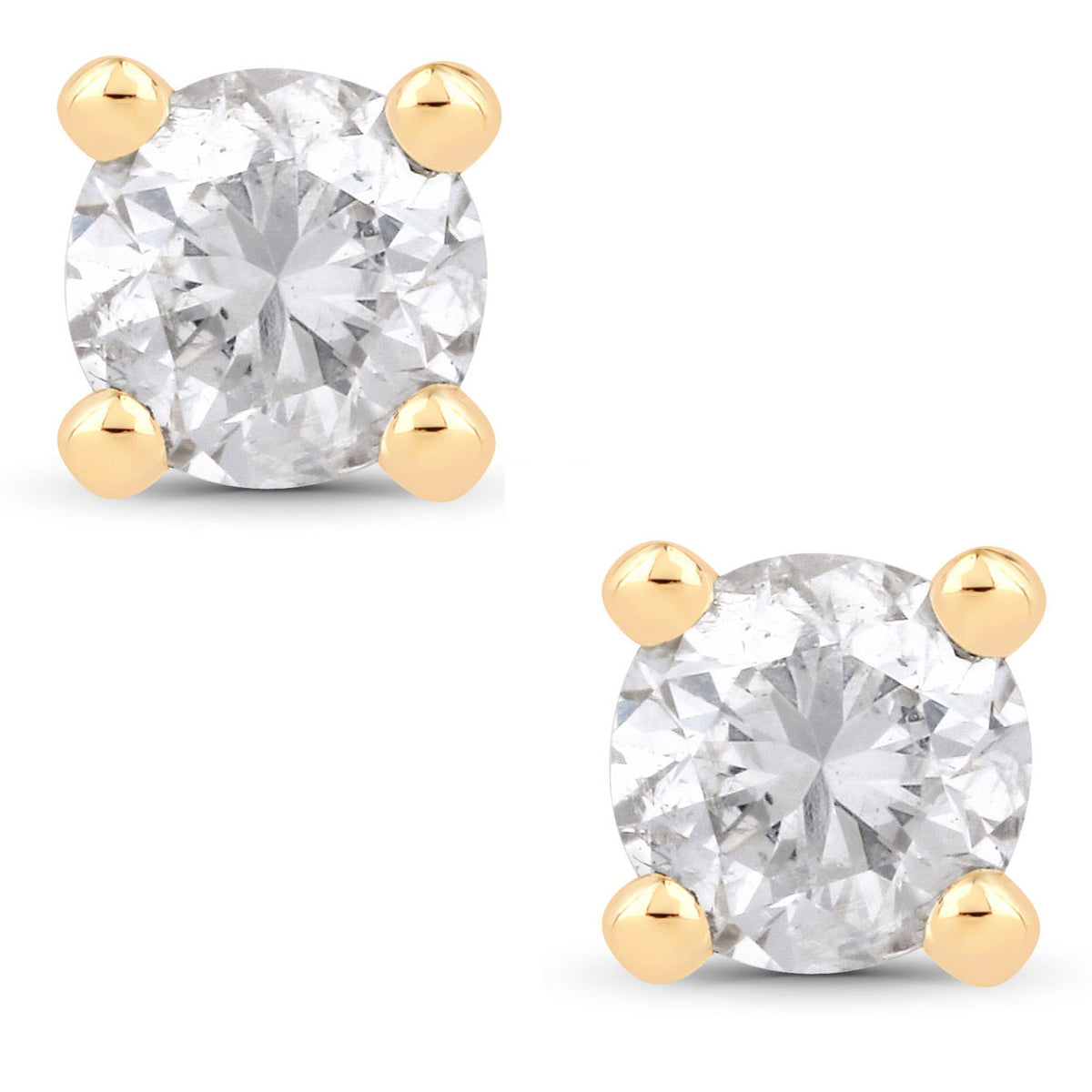 Diamond Stud Earrings 0.28 Carats 14K Yellow Gold