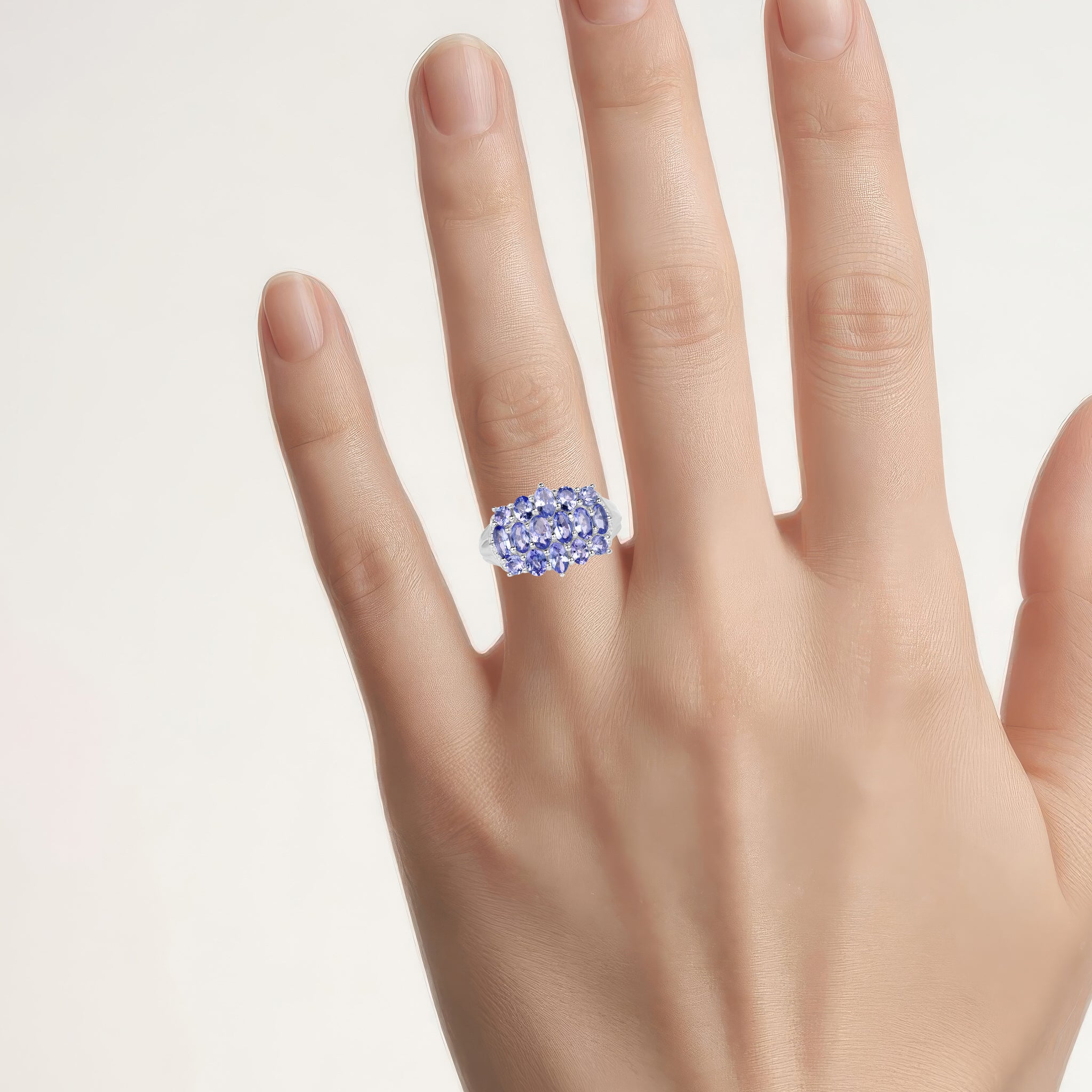 Tanzanite Ring 3.02 Carats Sterling Silver