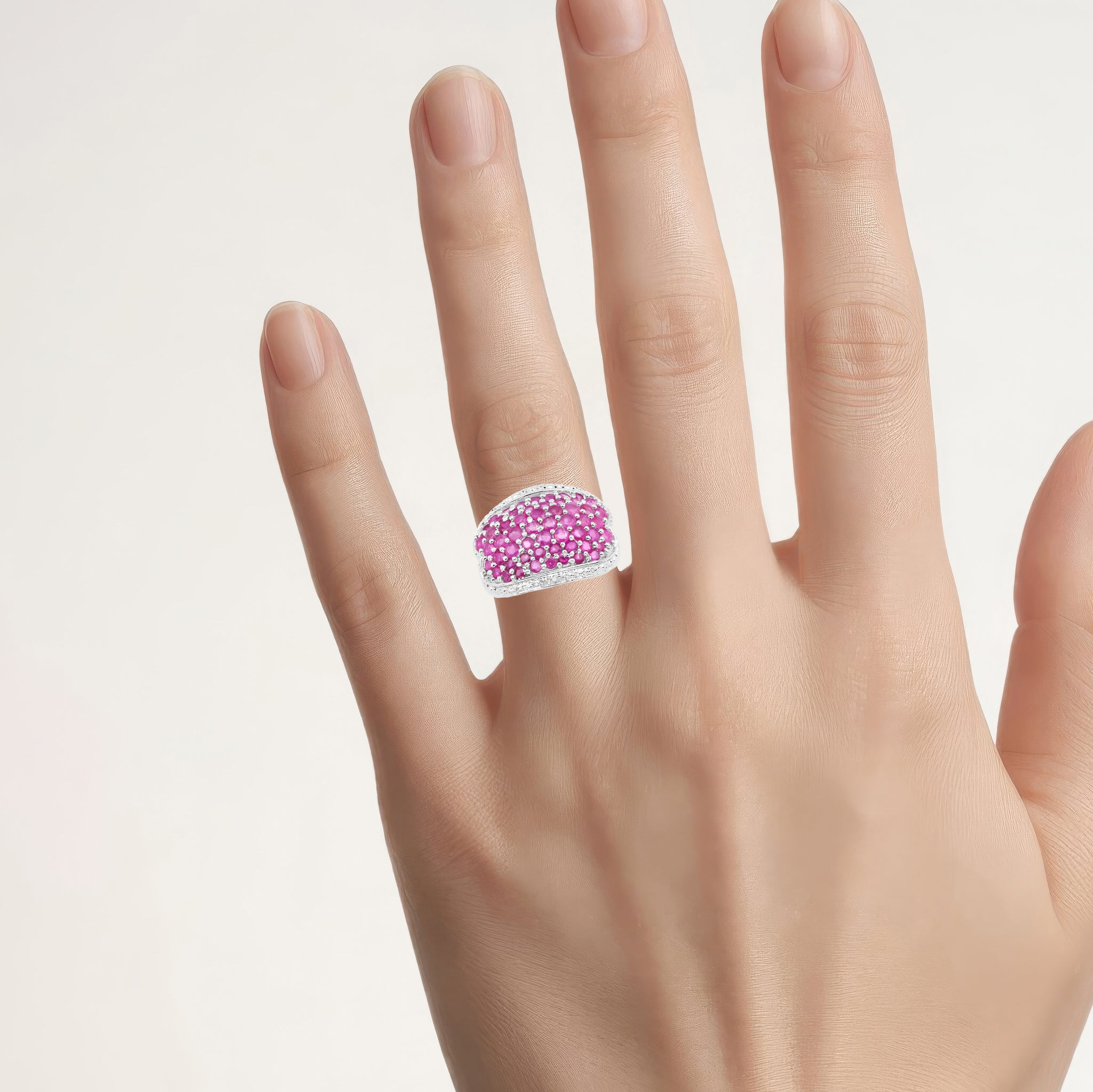 Ruby Ring 2.72 Carats Sterling Silver