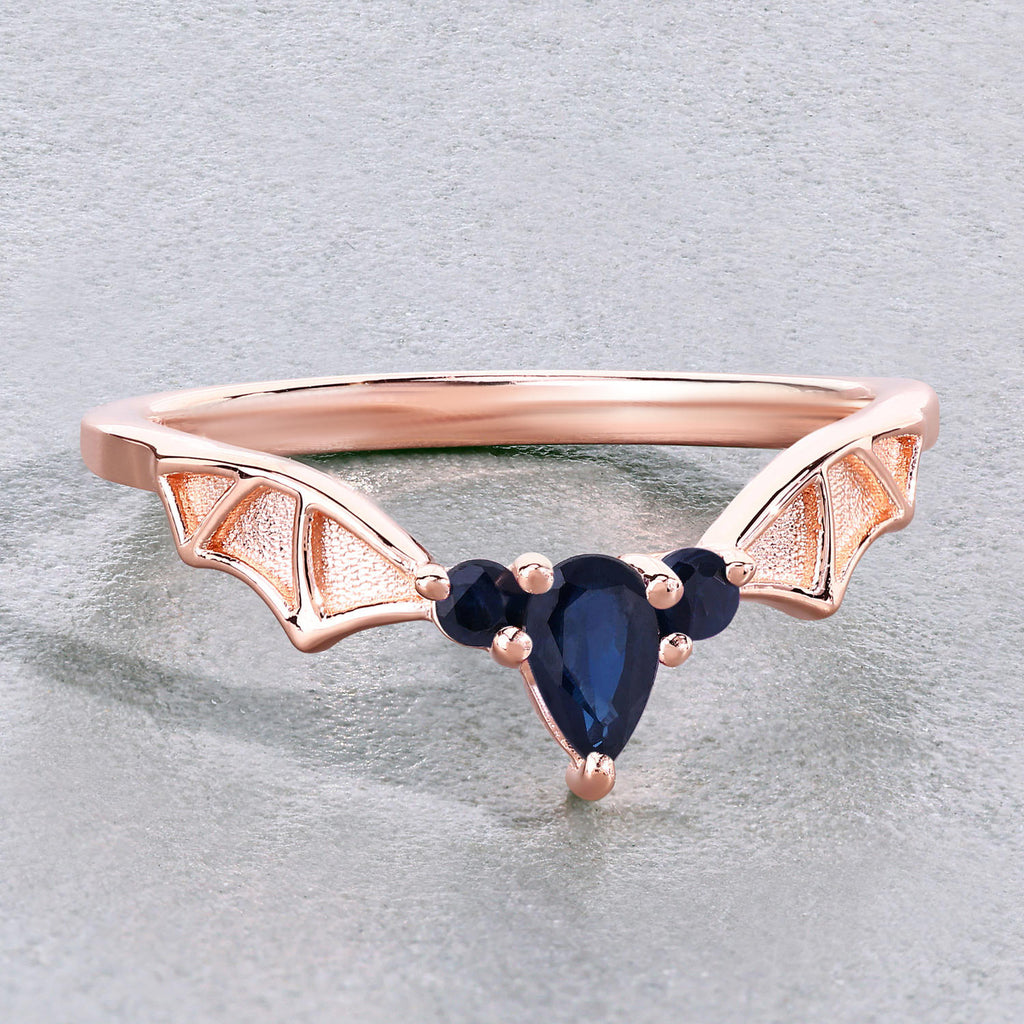 Blue Sapphire Ring 0.26 Carats Gold Plated Silver