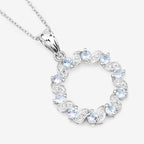 Aquamarine Pendant With White Topaz 1.06 Carats Sterling Silver