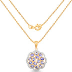 Tanzanite Pendant 2.36 Carats Gold Plated Silver