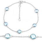 Blue Topaz Bracelet 4.98 Carats Sterling Silver