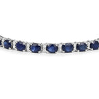Blue Sapphire Bracelet With White Topaz 8.38 Carats Sterling Silver