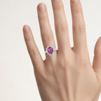 Pink Sapphire Ring With Tanzanite 5.5 Carats Sterling Silver