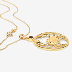 Ruby Cancer Pendant 0.32 Carats Gold Plated Silver