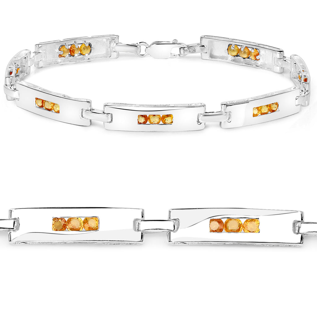 Yellow Sapphire Tennis Bracelet 2.5 Carats Sterling Silver