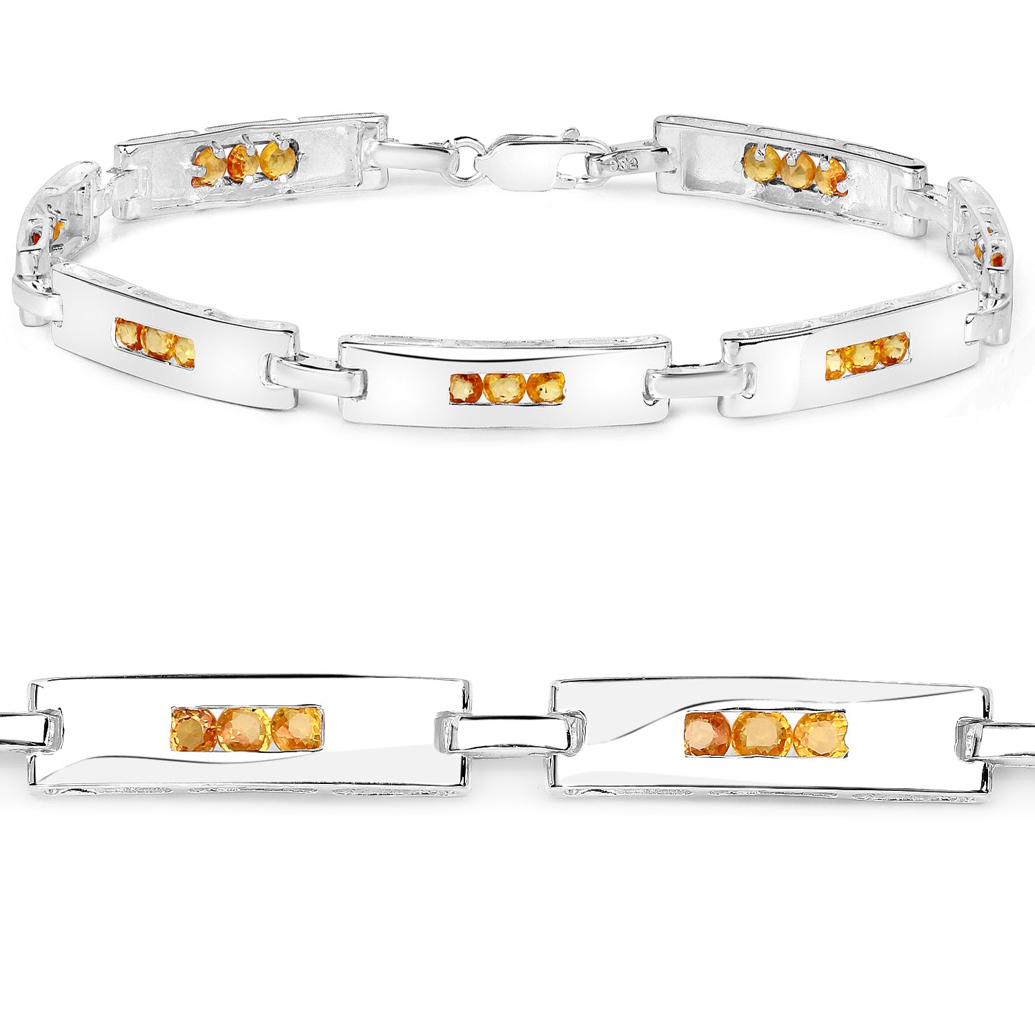 Yellow Sapphire Tennis Bracelet 2.5 Carats Sterling Silver