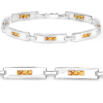 Yellow Sapphire Tennis Bracelet 2.5 Carats Sterling Silver