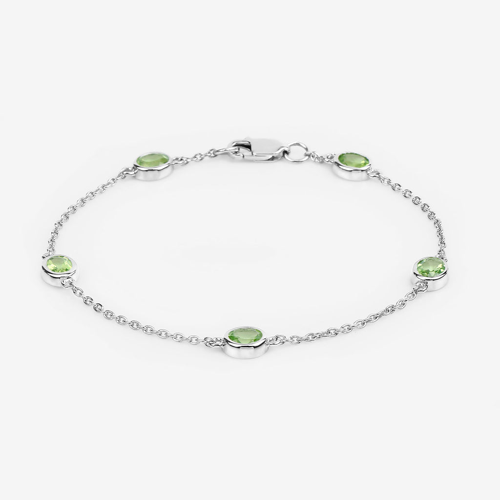 Peridot Bracelet 1.74 Carats Sterling Silver