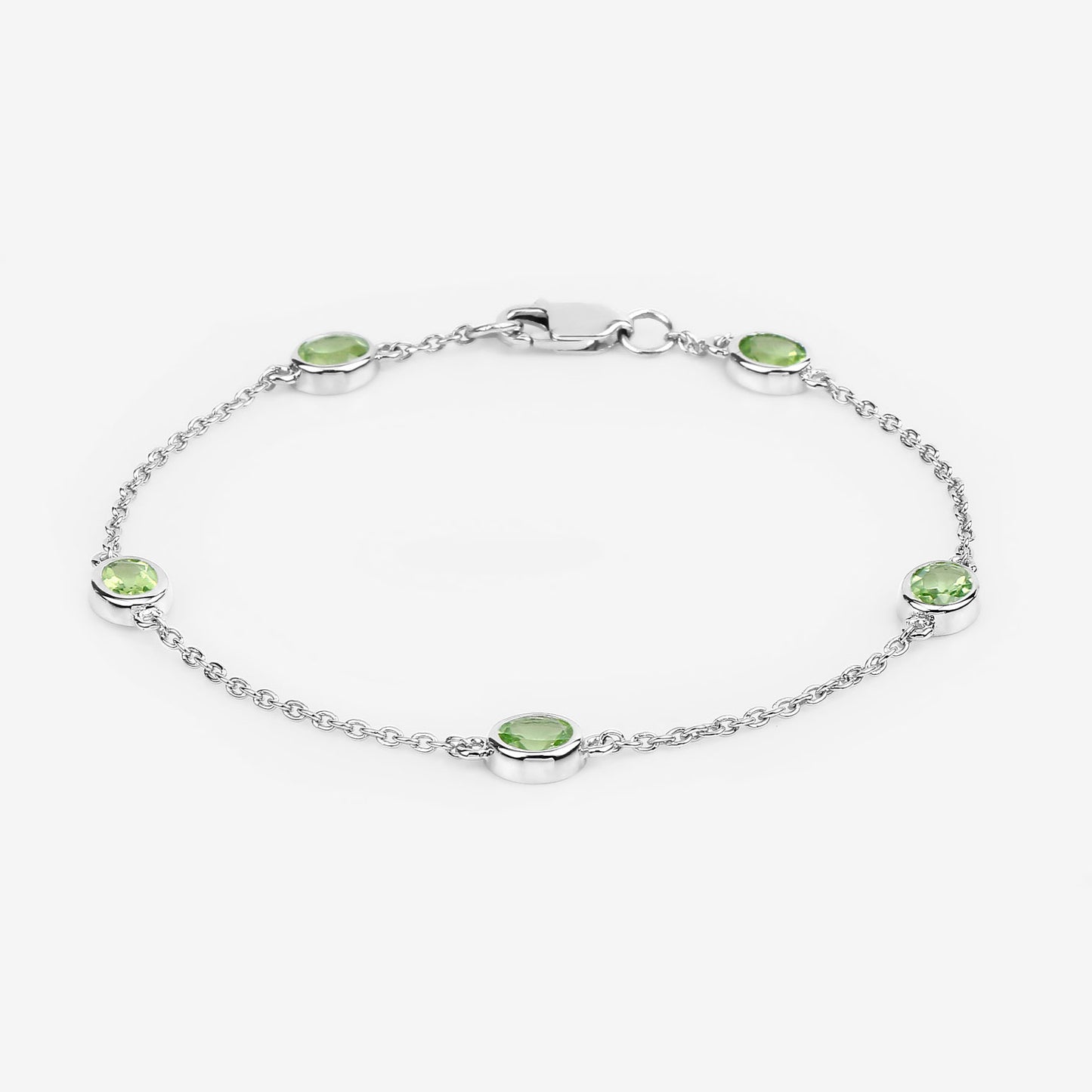 Peridot Bracelet 1.74 Carats Sterling Silver