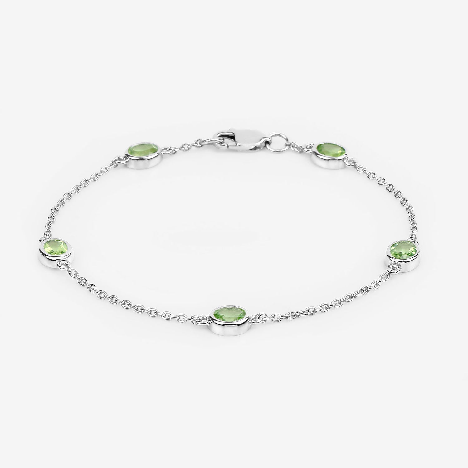 Peridot Bracelet 1.74 Carats Sterling Silver