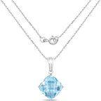 Blue Topaz Pendant 11 Carats Sterling Silver