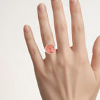 Peach Moonstone Ring 12.7 Carats Sterling Silver