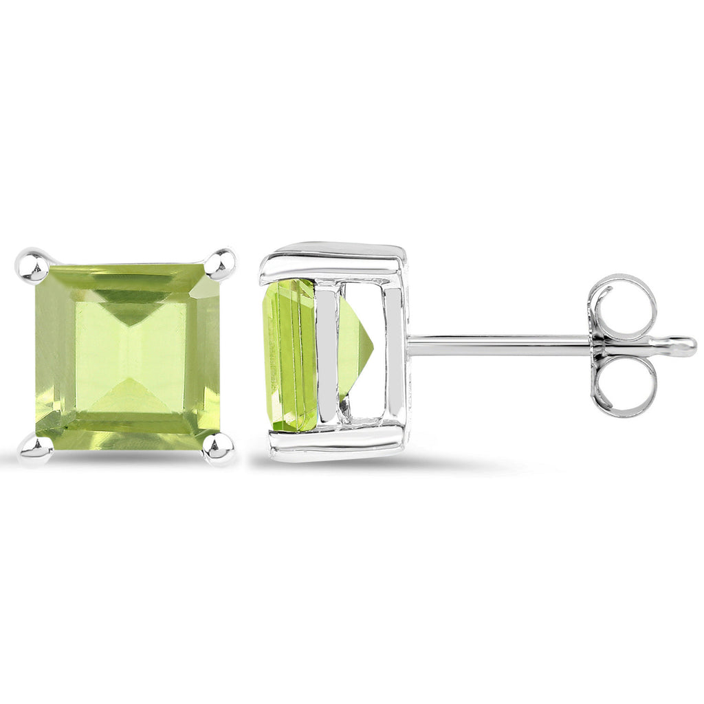 Peridot Earrings 2.28 Carats Sterling Silver