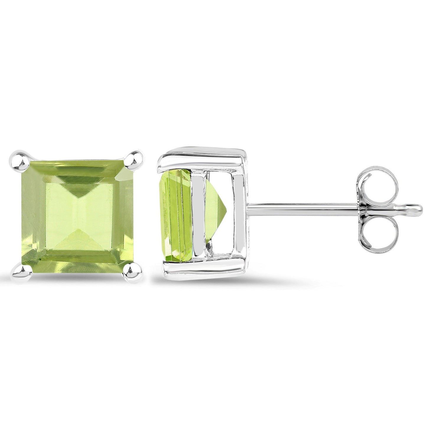 Peridot Earrings 2.28 Carats Sterling Silver