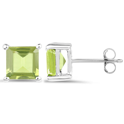 Peridot Earrings 2.28 Carats Sterling Silver