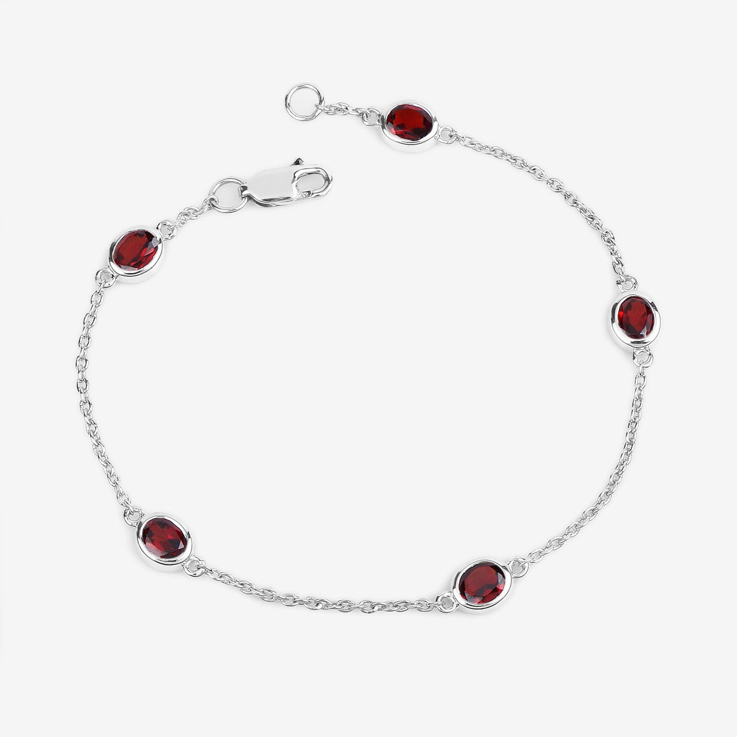 Garnet Bracelet 2.24 Carats Sterling Silver