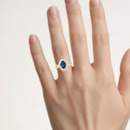Blue Sapphire Ring With Diamonds 2.33 Carats 18K Yellow Gold