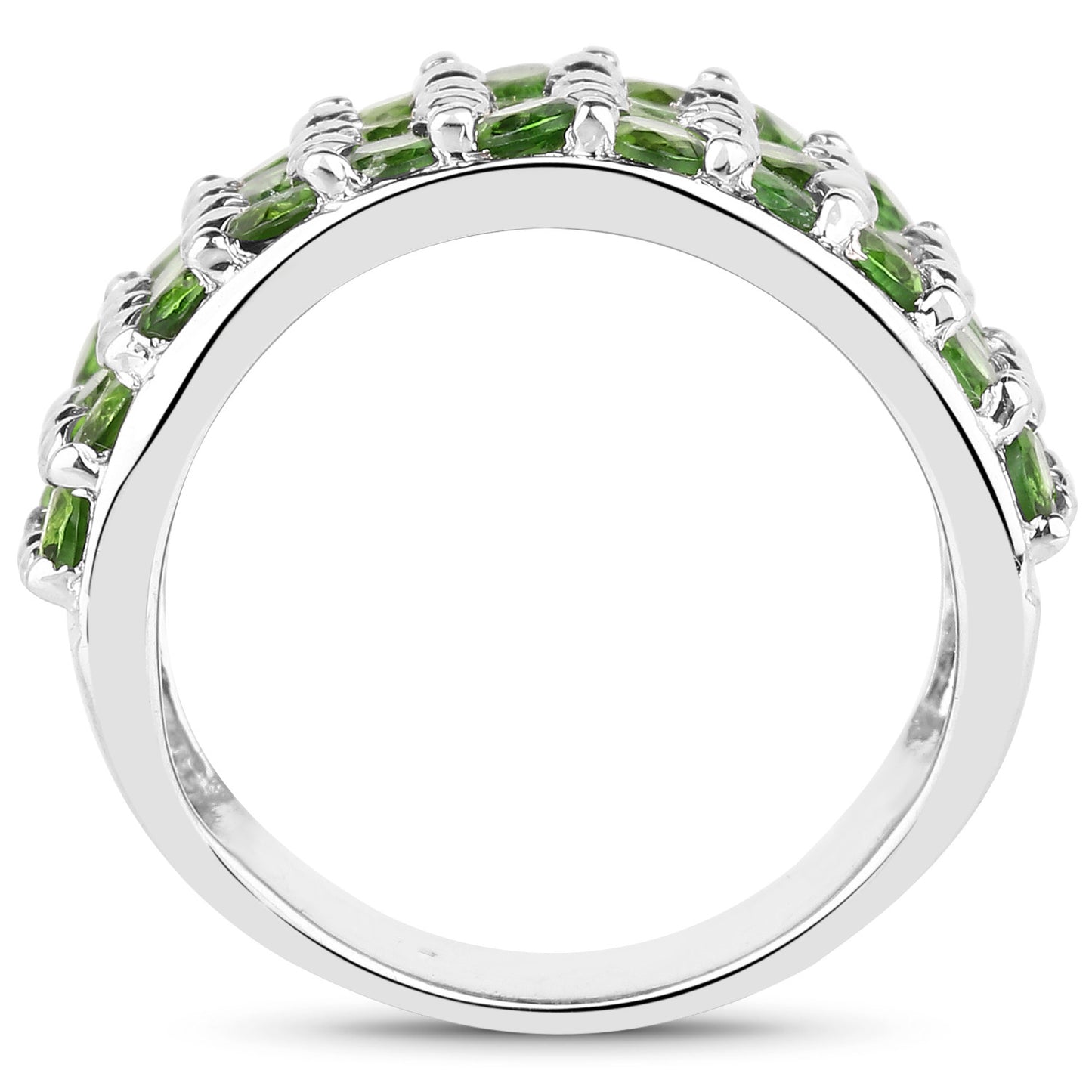 Chrome Diopside Ring 3.06 Carats Sterling Silver