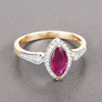 Ruby Ring With Diamonds 0.94 Carats 14K Yellow Gold