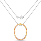 Orange Sapphire Pendant 2.86 Carats Sterling Silver