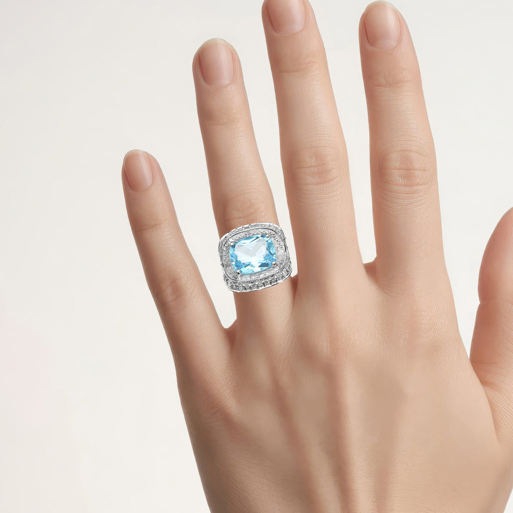 Multicolor Topaz Ring 5.34 Carats Sterling Silver