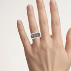 Champagne Diamond Wave Ring With White Diamonds 0.78 Carats Sterling Silver
