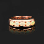 Natural Ethiopian Opal Ring 0.50 Carats Gold Plated Silver