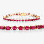 Ruby Bracelet 9.16 Carats 10K Yellow Gold