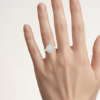 Aquamarine Ring With White Topaz 0.92 Carats Gold Plated Silver