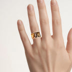 Natural Mixed Gemstones Ring 8.1 Carats Gold Plated Silver