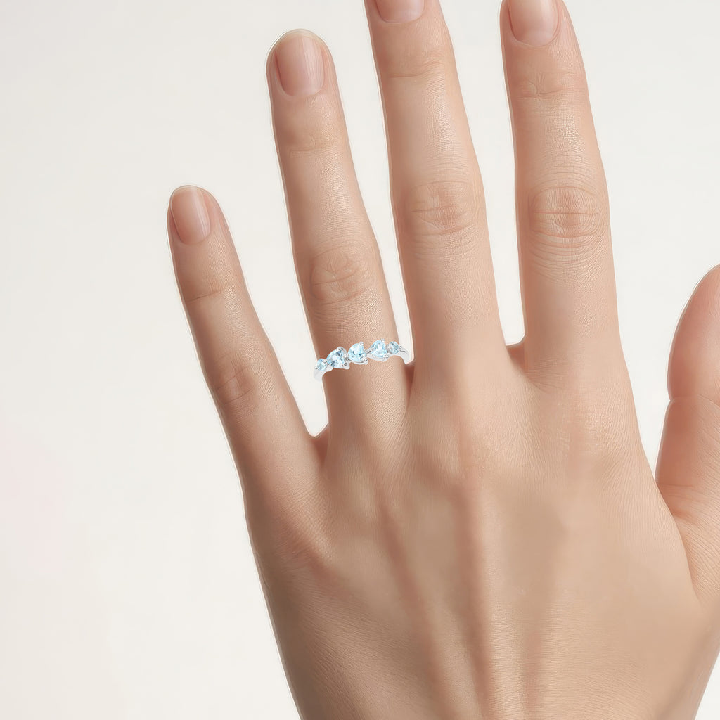 Blue Topaz Ring 1.18 Carats Sterling Silver