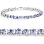 Tanzanite Tennis Bracelet 6.44 Carats Sterling Silver