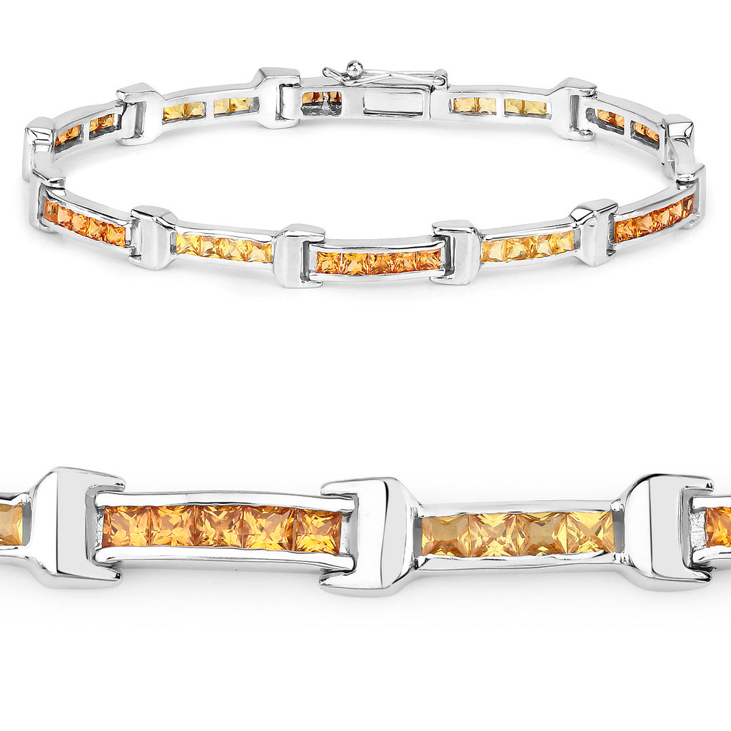 Multicolor Sapphire Tennis Bracelet 6.44 Carats Sterling Silver