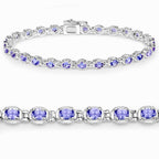 Tanzanite Tennis Bracelet 4.58 Carats Sterling Silver