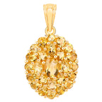 Citrine Cluster Pendant 4.08 Carats Gold Plated Silver