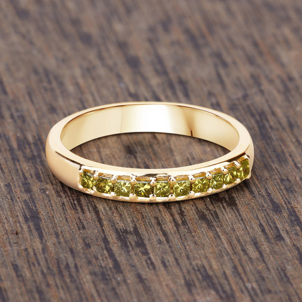 Yellow Diamond Ring 0.26 Carats 14K Yellow Gold