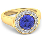 Tanzanite Ring With Diamonds 2.54 Carats 14K Yellow Gold