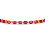 Ruby Bracelet With Diamonds 6.22 Carats 10K Yellow Gold