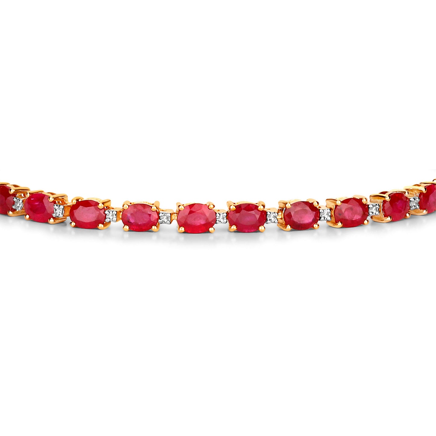 Ruby Bracelet With Diamonds 6.22 Carats 10K Yellow Gold