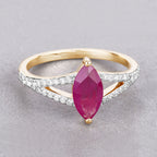 Ruby Ring With Diamonds 1.54 Carats 14K Yellow Gold