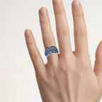 Tanzanite Ring With White Topaz 2.42 Carats Sterling Silver