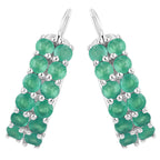 Emerald Hoop Earrings 2.38 Carats Sterling Silver